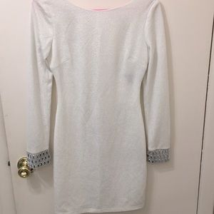 Worn 1. White Low Back Mini Bandage w/Silver Cuffs